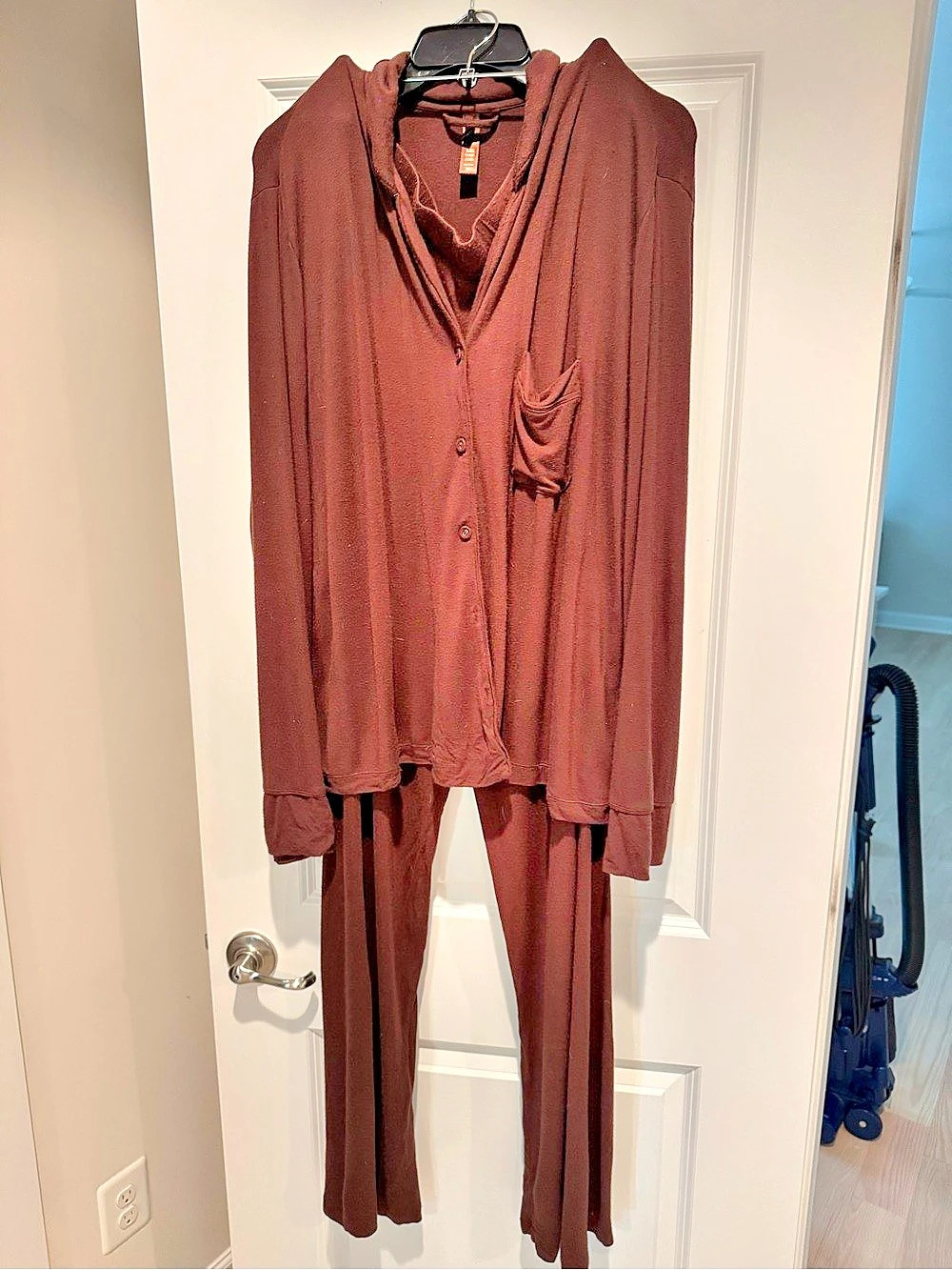 SKIMS Soft Lounge Sleep Set Brown Long Sleeve Top Size 2XL